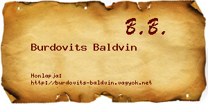 Burdovits Baldvin névjegykártya